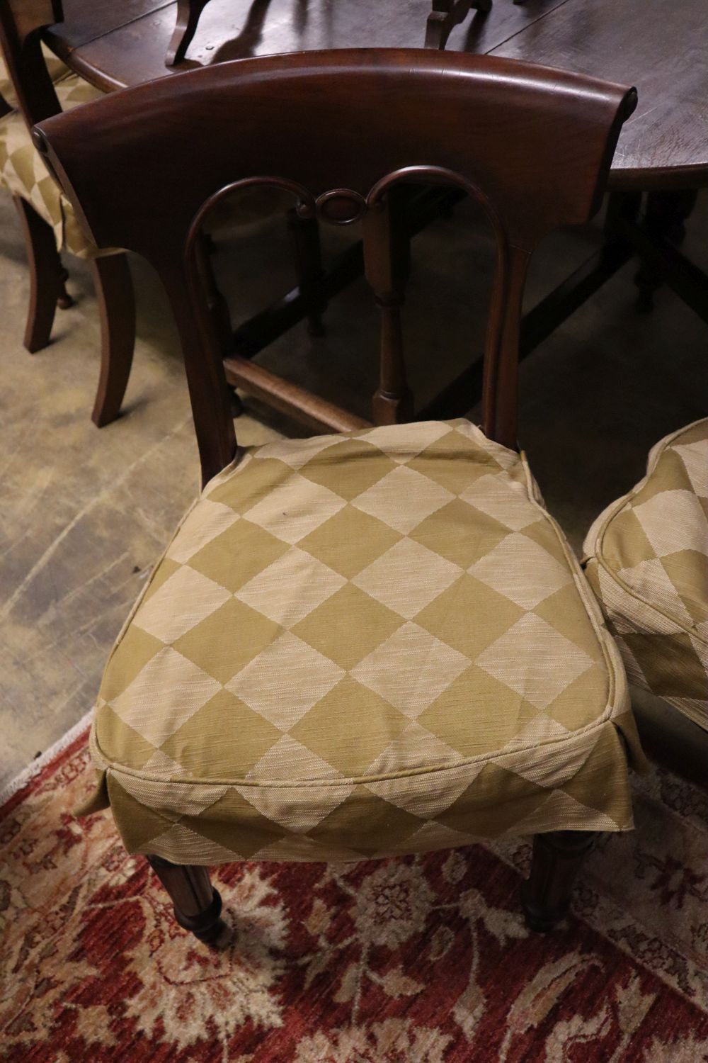 A set of eight early Victorian mahogany dining chairs